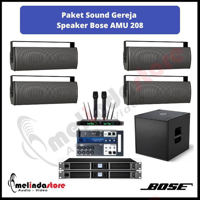 Paket Sound Gereja Speaker Bose AMU 208 | 4 Speaker dan 1 Sub Bose